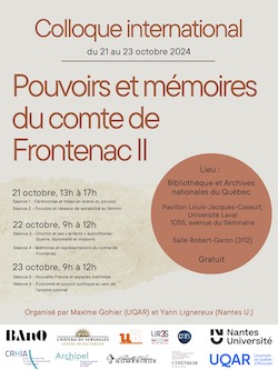 Colloque - Pouvoirs et mémoires du comte de Frontenac (II)